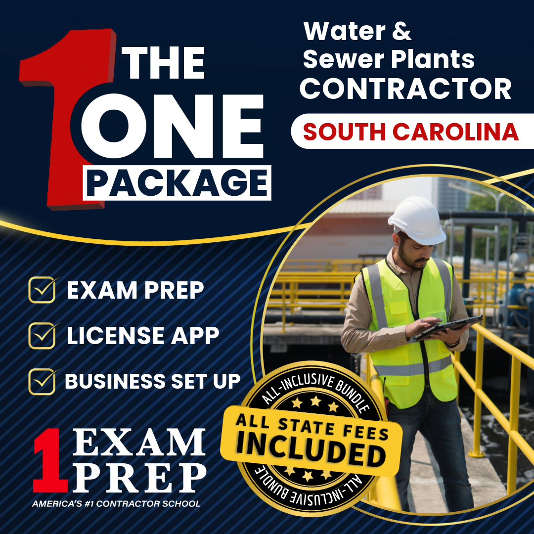 The 1 Package: All-Inclusive South Carolina Water and Sewer Plant Contractor Exam, Licensing & Business Setup Solution