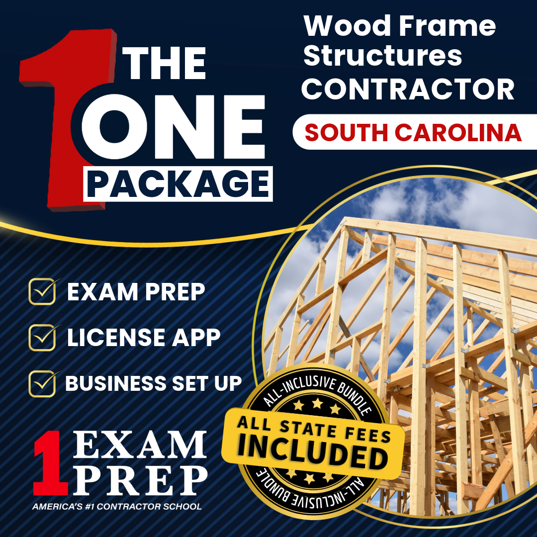 The 1 Package: All-Inclusive South Carolina Wood Frame Structures Contractor Exam, Licensing & Business Setup Solution