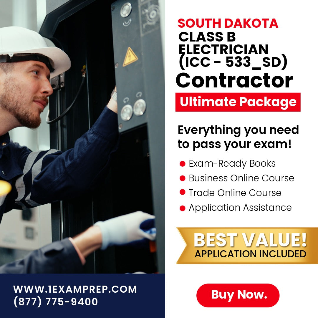 South Dakota Class B Electrician (ICC - 533_SD) Ultimate Exam Prep Rental Package