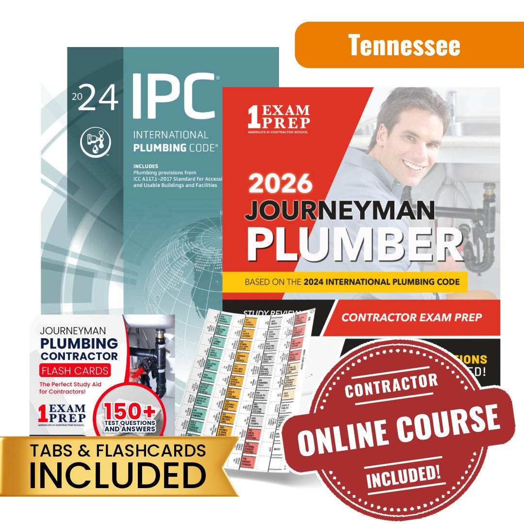 2026 Tennessee Journeyman Plumber Exam Complete Books, Tabs & Course Package (Based on 2024 IPC)