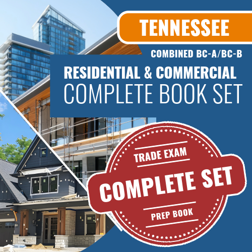 Tennessee BC-A, B Combined-Residential / Commercial Contractor Exam Complete Book Package (Prov)