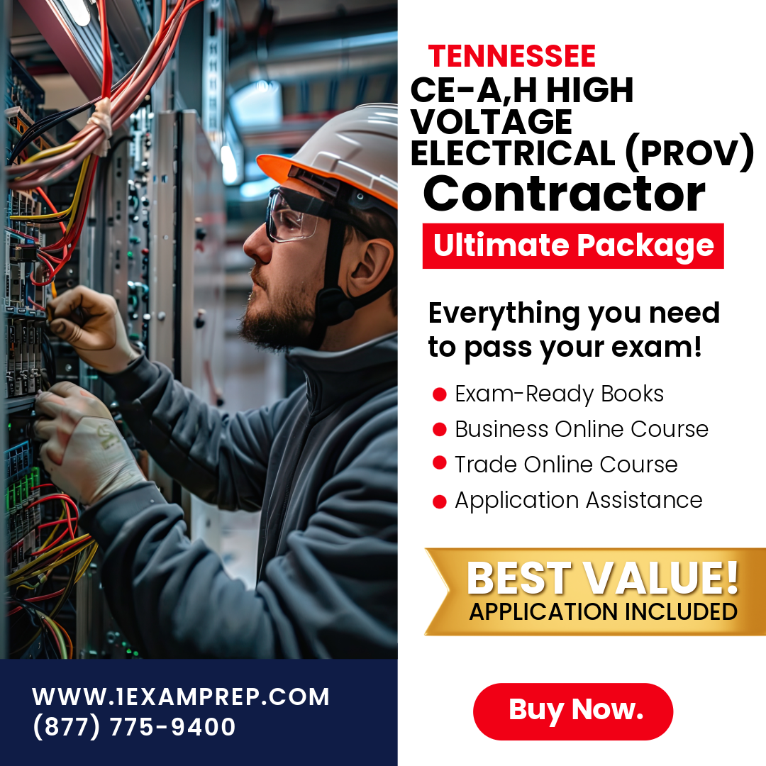 Tennessee CE-A,H High Voltage Electrical Contractor (Prov) Ultimate Exam Prep Rental Package