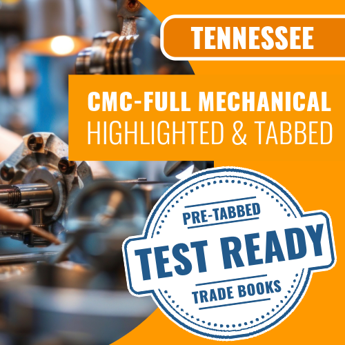 Tennessee CMC-Full Mechanical Contractor Exam Complete Highlighted & Tabbed Book Package (Prov)