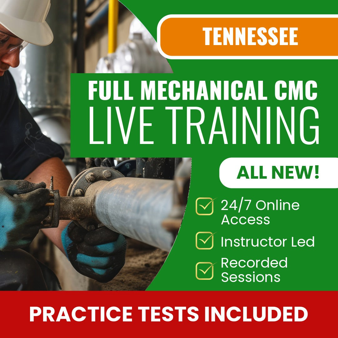 Tennessee CMC - Full Mechanical Contractor Exam Prep - Live Virtual + Self Study Training