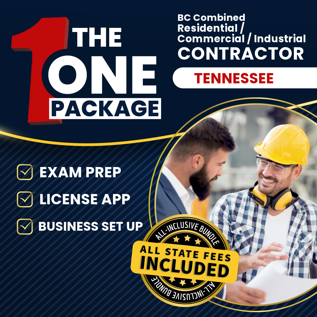 The 1 Package: All-Inclusive Tennessee BC Combined Residential / Commercial / Industrial Contractor Exam, Licensing & Business Setup Solution