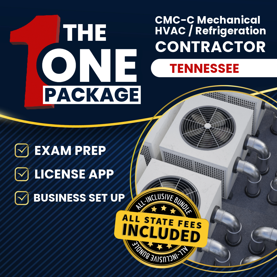 The 1 Package: All-Inclusive Tennessee CMC-C Mechanical HVAC / Refrigeration Contractor Exam, Licensing & Business Setup Solution