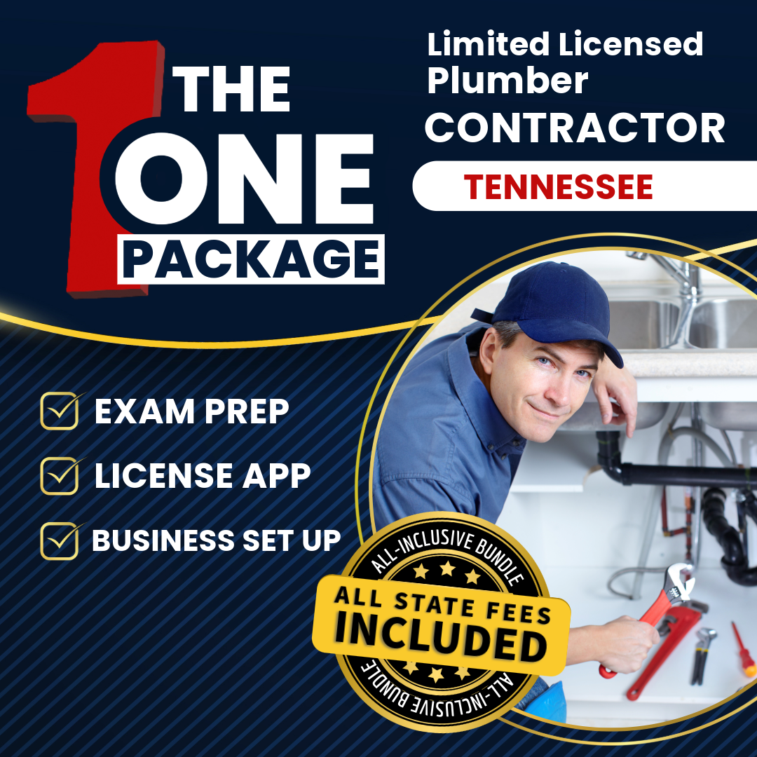 The 1 Package: All-Inclusive Tennessee Limited Licensed Plumber Contractor Exam, Licensing & Business Setup Solution