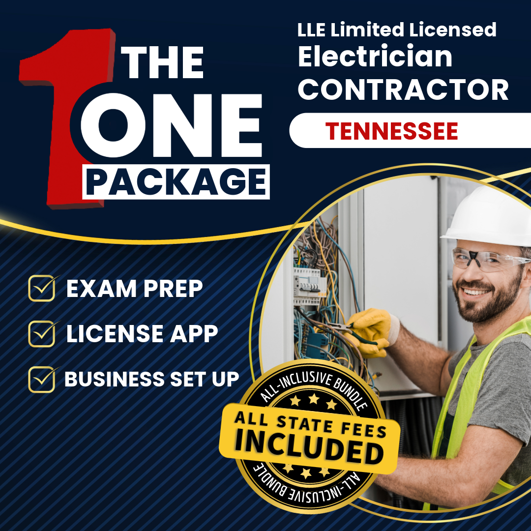 The 1 Package: All-Inclusive Tennessee LLE Limited Licensed Electrician Contractor Exam, Licensing & Business Setup Solution