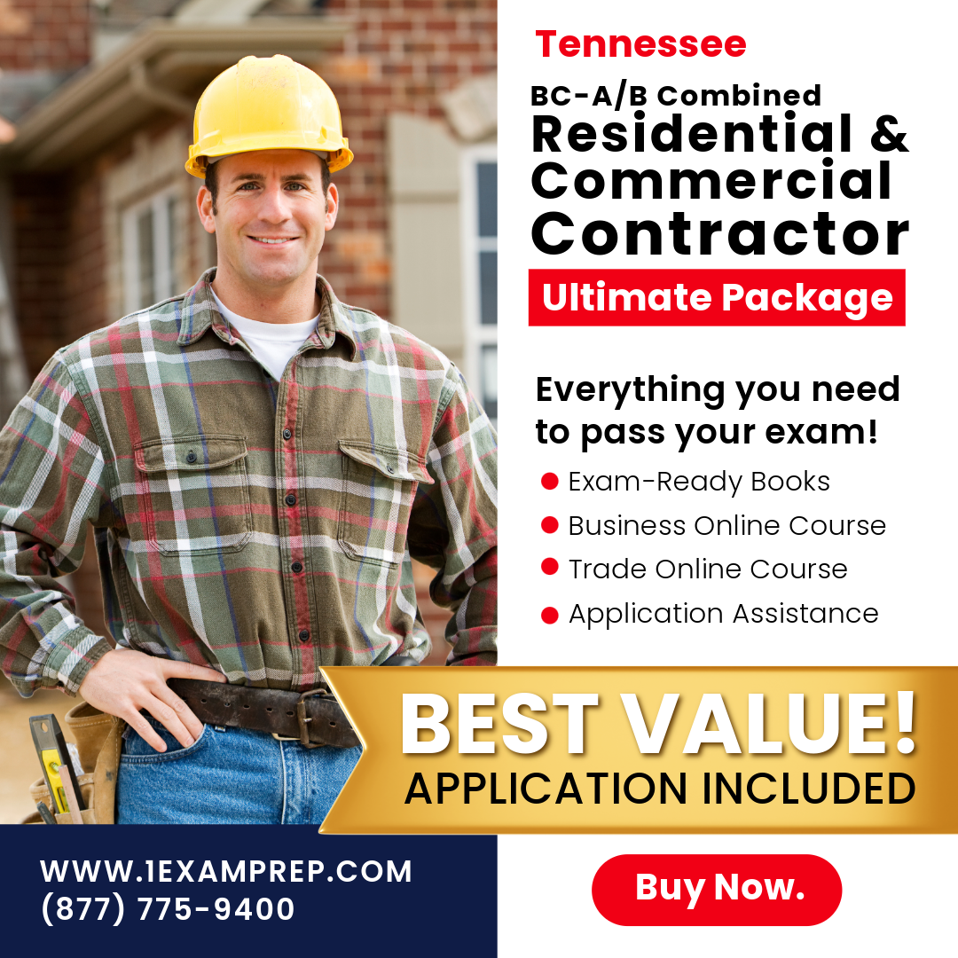 Tennessee BC-A, B Combined Residential / Commercial Ultimate Exam Prep Rental Package (Prov)
