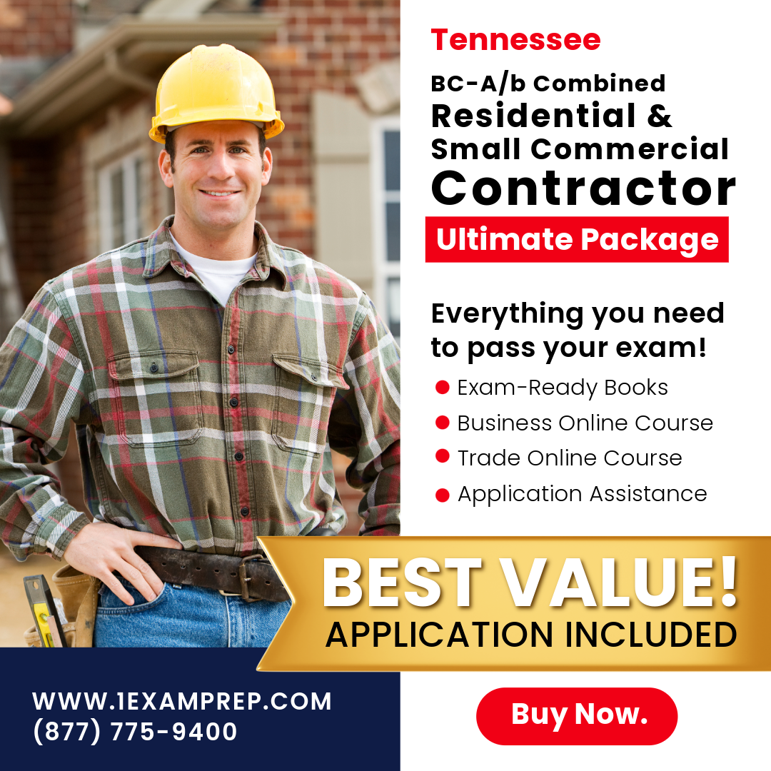 Tennessee BC-A, B (sm) Combined Residential / Small Commercial Ultimate Exam Prep Rental Package (Prov)