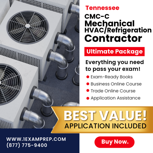 Tennessee CMC-C Mechanical HVAC / Refrigeration Contractor Ultimate Exam Prep Rental Package (Prov)