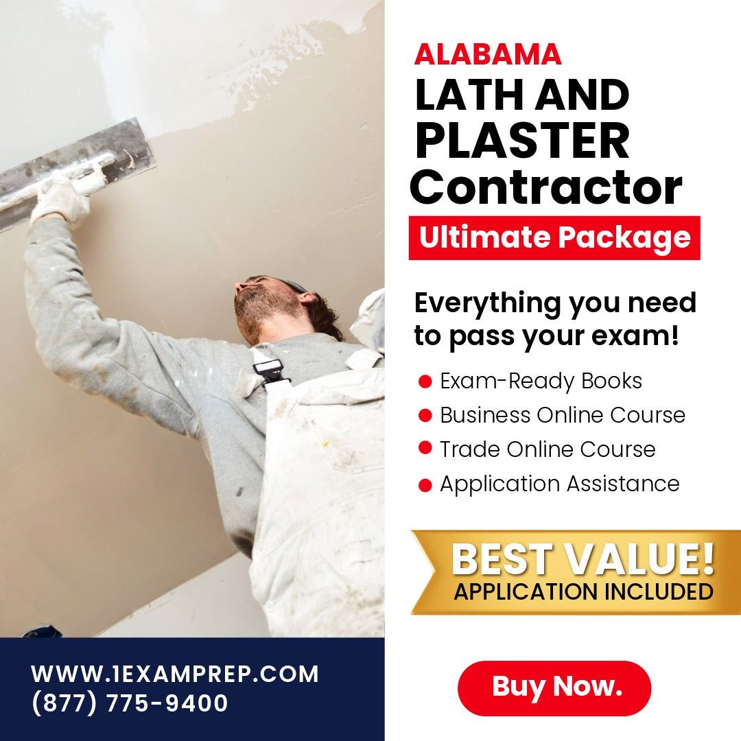 Alabama Lath and Plaster Contractor Ultimate Exam Prep Rental Package