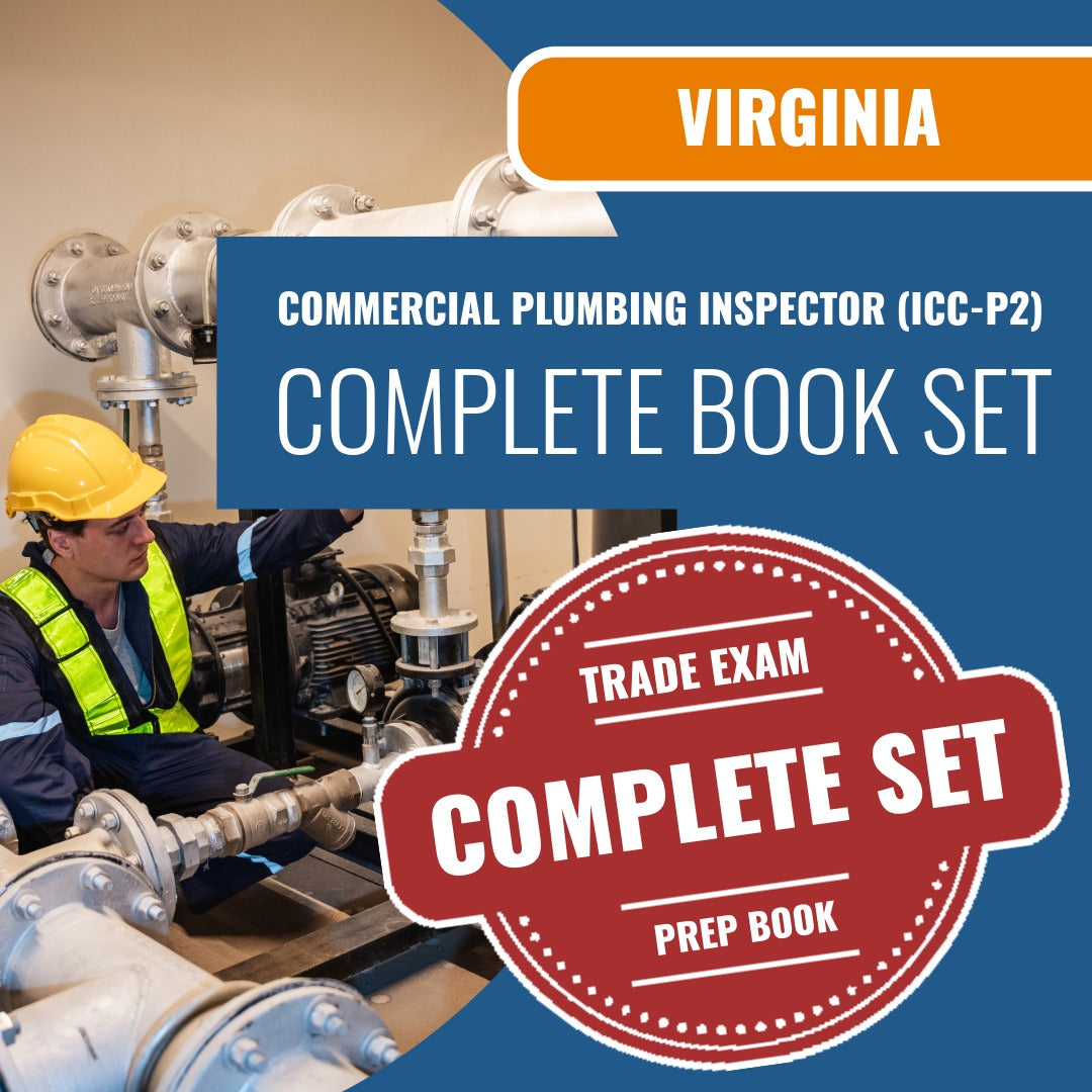 Virginia Commercial Plumbing Inspector (ICC - P2) Exam Book Package