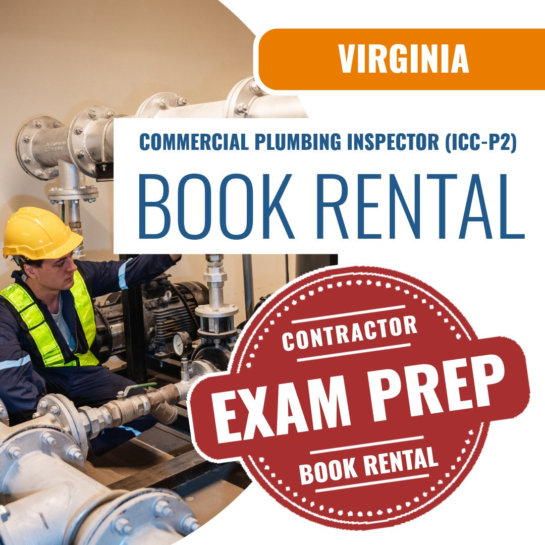 Virginia Commercial Plumbing Inspector (ICC - P2) - Books & Courses Rental Package