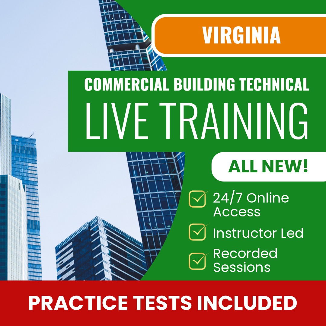 Virginia Commercial Building Technical Contractor Exam Prep - Live Virtual + Self Study Training
