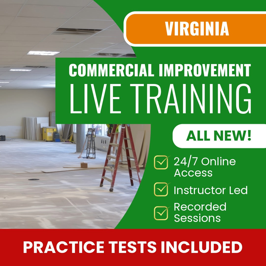 Virginia Commercial Improvement Contracting Exam Prep - Live Virtual + Self Study Training