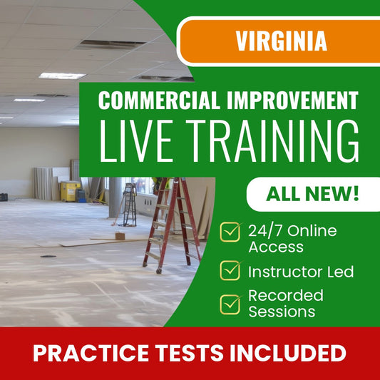 Virginia Commercial Improvement Contracting Exam Prep - Live Virtual + Self Study Training