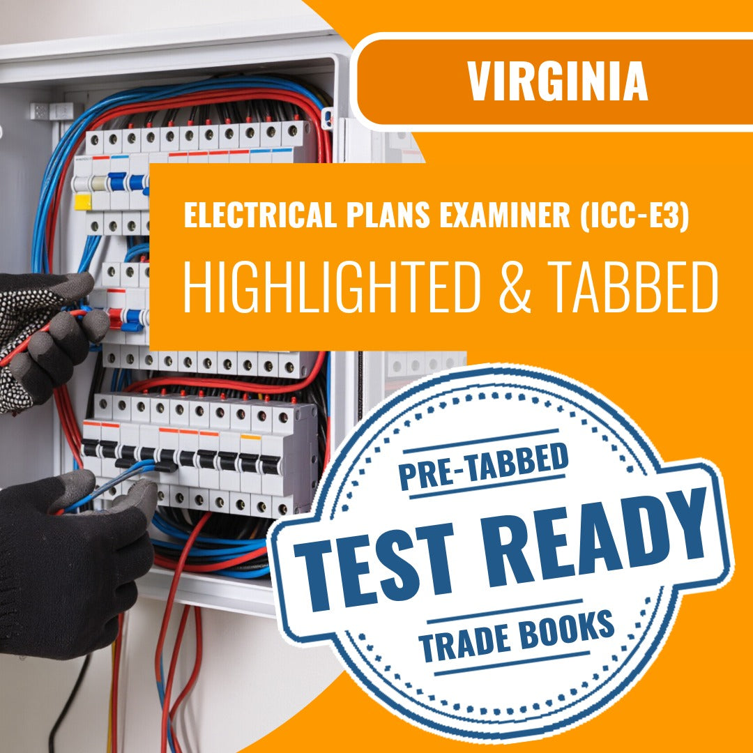 Virginia Electrical Plans Examiner - (ICC - E3) Highlighted & Tabbed Book Package