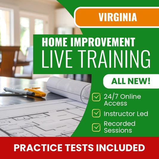 Virginia Home Improvement Contractor Exam Prep - Live Virtual + Self Study Training