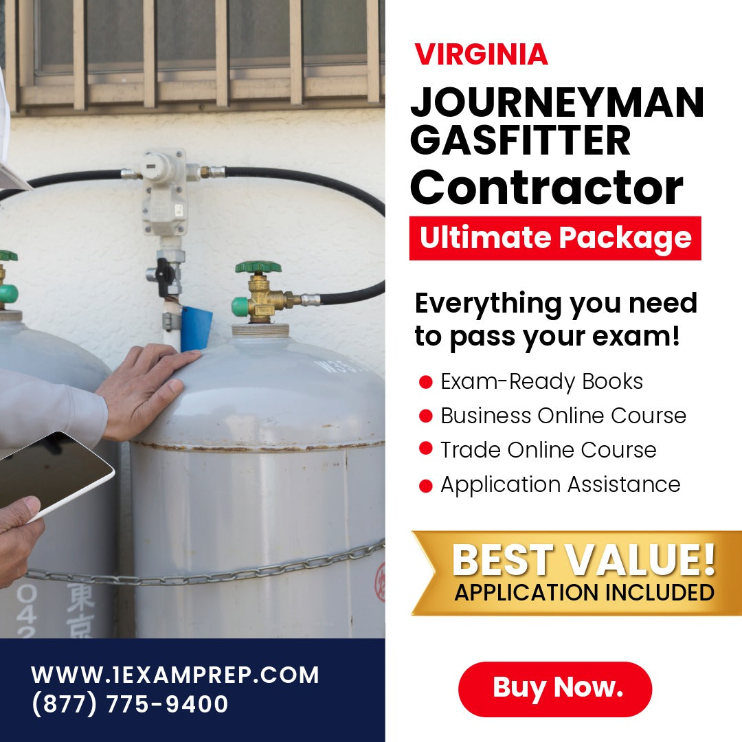 Virginia Journeyman Gasfitter - Ultimate Exam Prep Rental Package