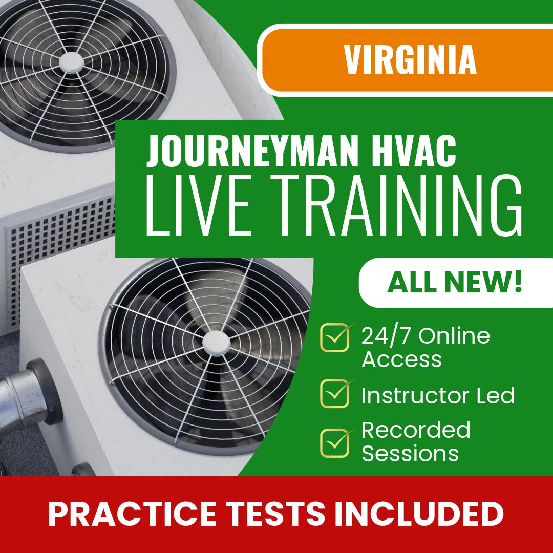 Virginia Journeyman HVAC Exam Prep - Live Virtual + Self Study Training