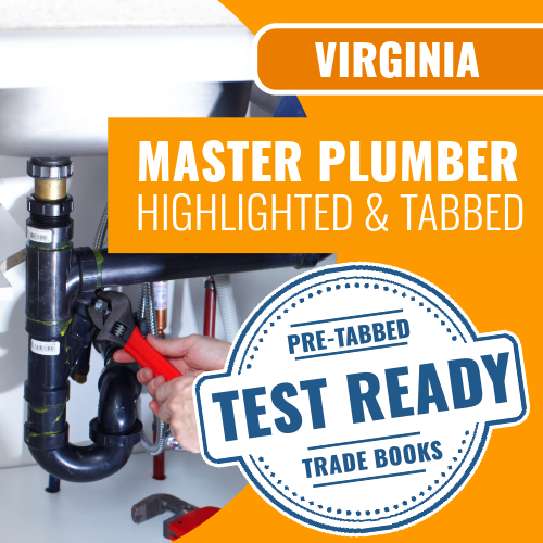 Virginia Master Plumber Exam Complete Highlighted & Tabbed Book Package