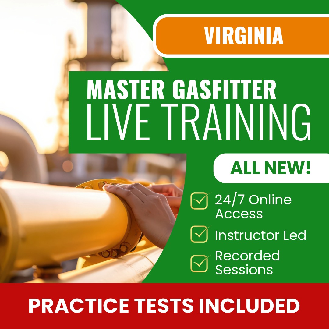 Virginia Master Gasfitter Exam Prep - Live Virtual + Self Study Training