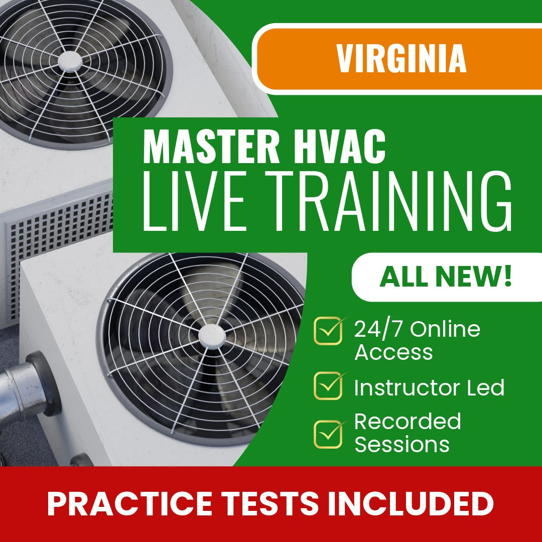 Virginia Master HVAC Contractor Exam Prep - Live Virtual + Self Study Training