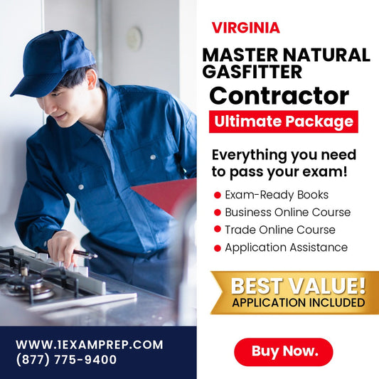 Virginia Master Natural Gasfitter - Ultimate Exam Prep Rental Package