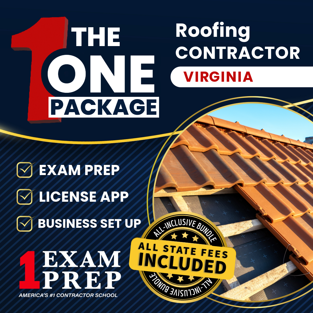 Virginia Roofing Contractor Exam Prep package from Contractor Exam Preps