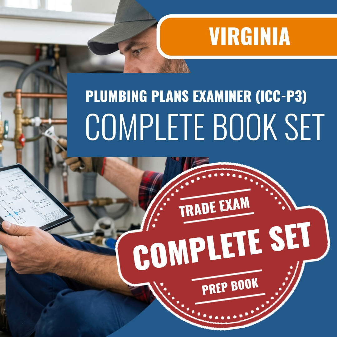 Virginia Plumbing Plans Examiner (ICC - P3) Exam Book Package