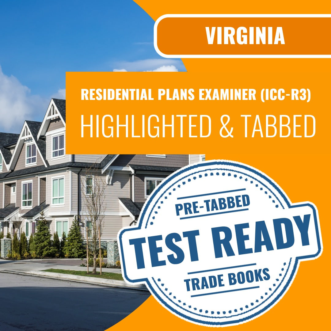Virginia Residential Plans Examiner (ICC - R3) Highlighted & Tabbed Book Package