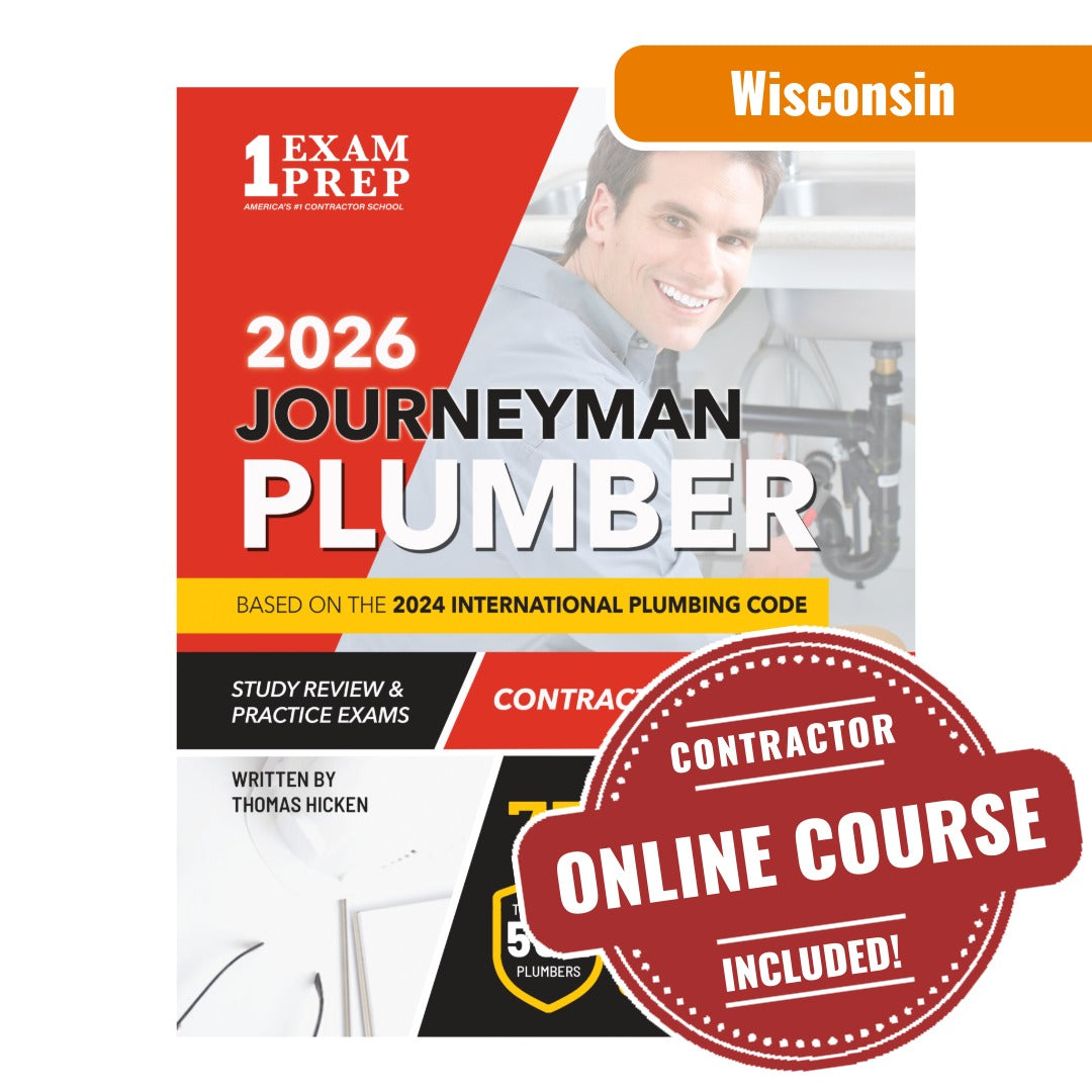 2026 Wisconsin Journeyman Plumber Exam Prep Study Guide & Online Course (Based on 2024 IPC)