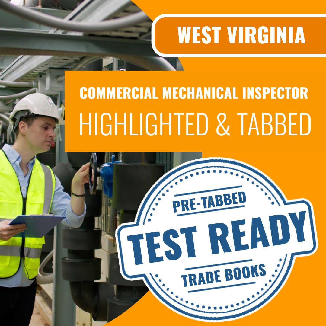 West Virginia Commercial Mechanical Inspector (ICC - M2) Highlighted & Tabbed Book Package