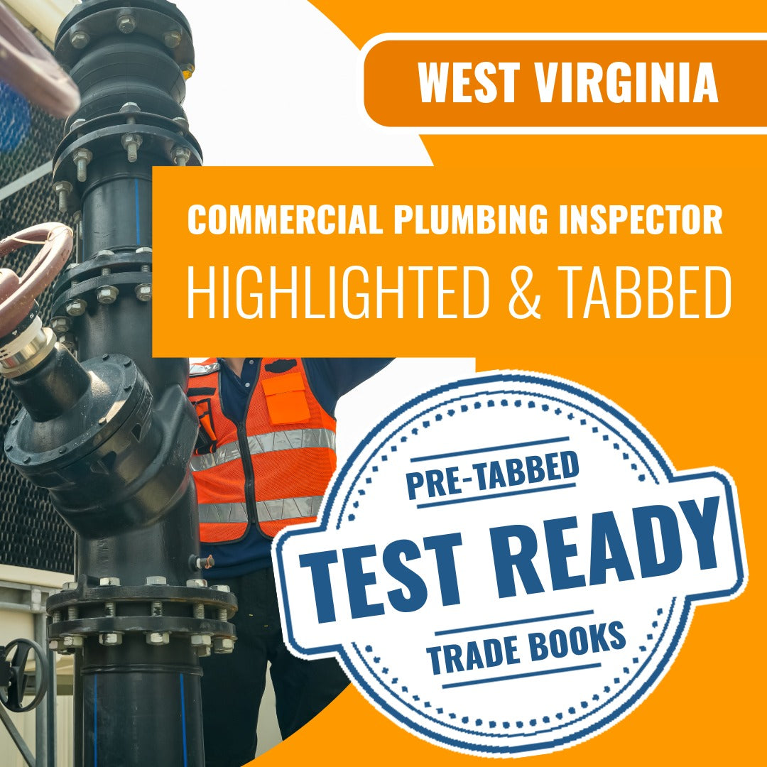West Virginia Commercial Plumbing Inspector (ICC - P2) Highlighted & Tabbed Book Package