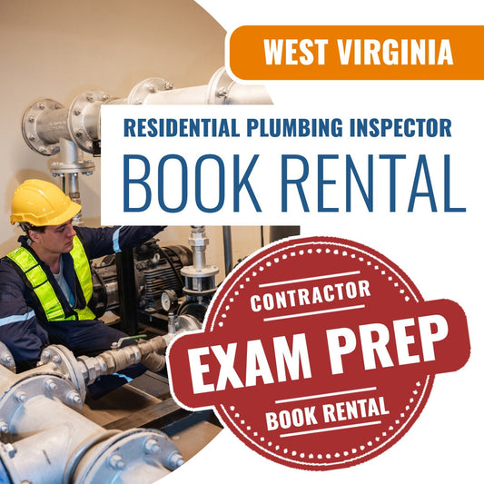 West Virginia Residential Plumbing Inspector (ICC - P1) - Books & Courses Rental Package