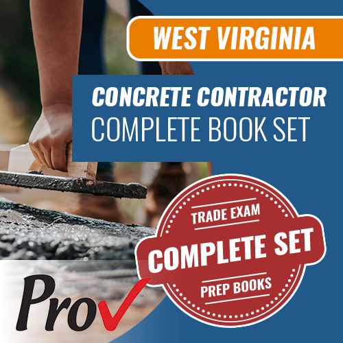West Virginia Concrete Contractor Exam Book Package (Prov)