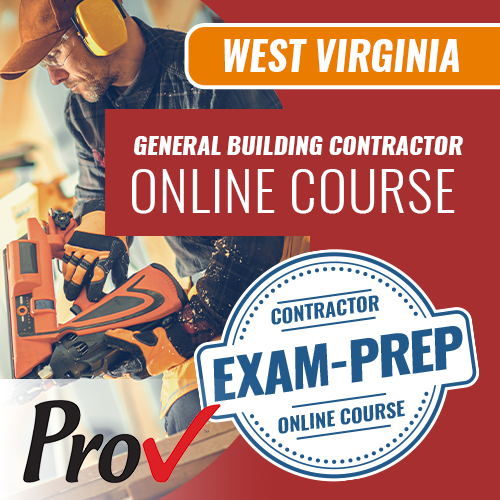 West Virginia General Building Contractor Exam - Online Exam Prep Course (Prov)