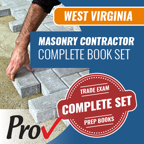 West Virginia Masonry Contractor Exam Book Package (Prov)
