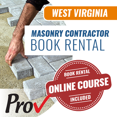 West Virginia Masonry Contractor Exam - Books & Courses Rental Package (Prov)