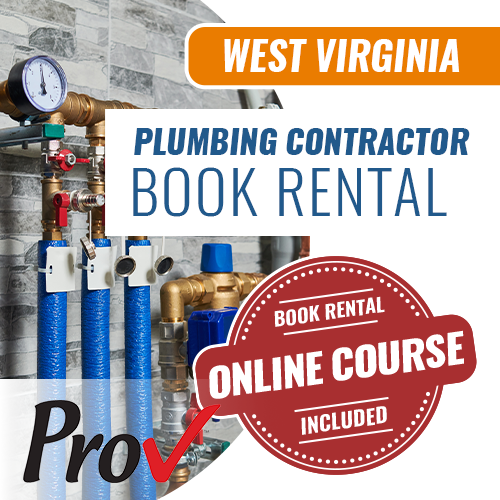 West Virginia Plumbing Contractor Exam - Books & Courses Rental Package (Prov)
