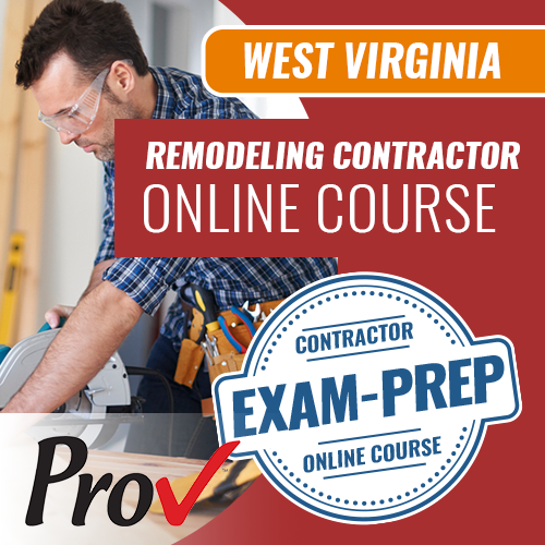 West Virginia Remodeling and Repair Contractor - Online Exam Prep Course (Prov)