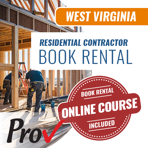 West Virginia Residential Contractor Exam - Books & Courses Rental Package (Prov)