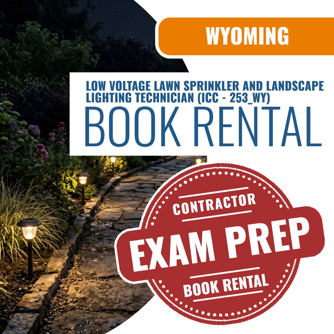 Wyoming Low Voltage Lawn Sprinkler and Landscape Lighting Technician (ICC - 253_WY) - Books & Courses Rental Package