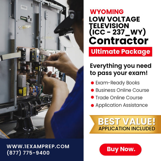 Wyoming Low Voltage Television Technician (ICC - 237_WY) Ultimate Exam Prep Rental Package