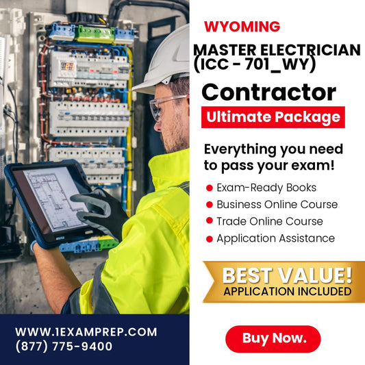 Wyoming Master Electrician (ICC - 701_WY) Ultimate Exam Prep Rental Package