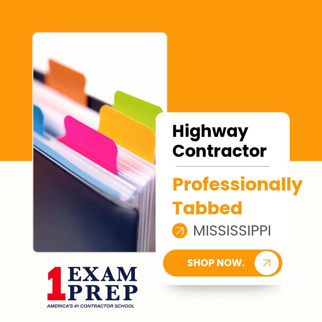 Mississippi Highway Contractor Exam Professionally Tabbed