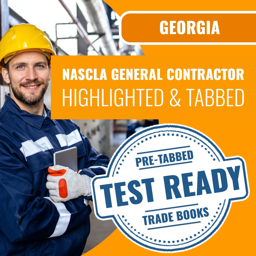 Georgia NASCLA Commercial General Building Contractor Exam Complete Book Set - Highlighted & Tabbed