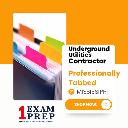 Mississippi Underground Utilities Contractor Exam Professionally Tabbed