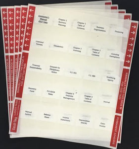 Pre printed tabs for Nascla Exam books (whole set)